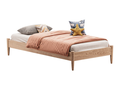 AFI Pasadena 14 Espresso Solid Wood Platform Bed Modelo 3D