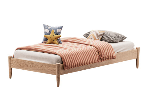 AFI Pasadena 14 Espresso Solid Wood Platform Bed Modelo 3D