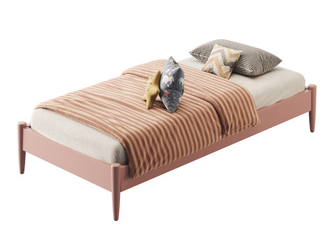 AFI Pasadena 14 Espresso Solid Wood Platform Bed Modelo 3D