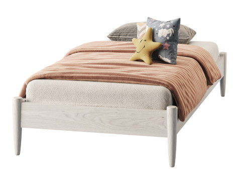 AFI Pasadena 14 Espresso Solid Wood Platform Bed Modelo 3D