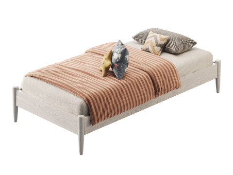 AFI Pasadena 14 Espresso Solid Wood Platform Bed Modelo 3D