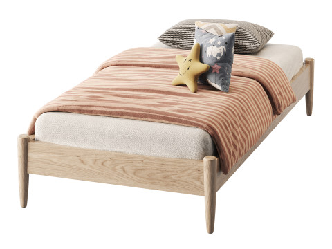 AFI Pasadena 14 Espresso Solid Wood Platform Bed Modelo 3D