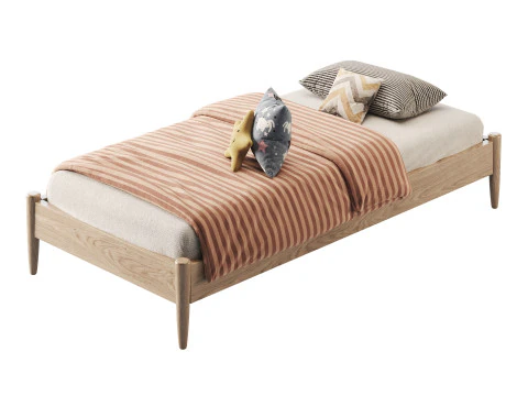 AFI Pasadena 14 Espresso Solid Wood Platform Bed 3D Model