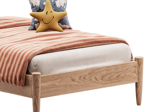 AFI Pasadena 14 Espresso Solid Wood Platform Bed Modelo 3D