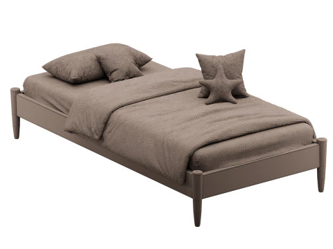 AFI Pasadena 14 Espresso Solid Wood Platform Bed 3D Model