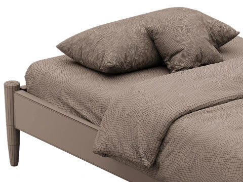 AFI Pasadena 14 Espresso Solid Wood Platform Bed 3D Model