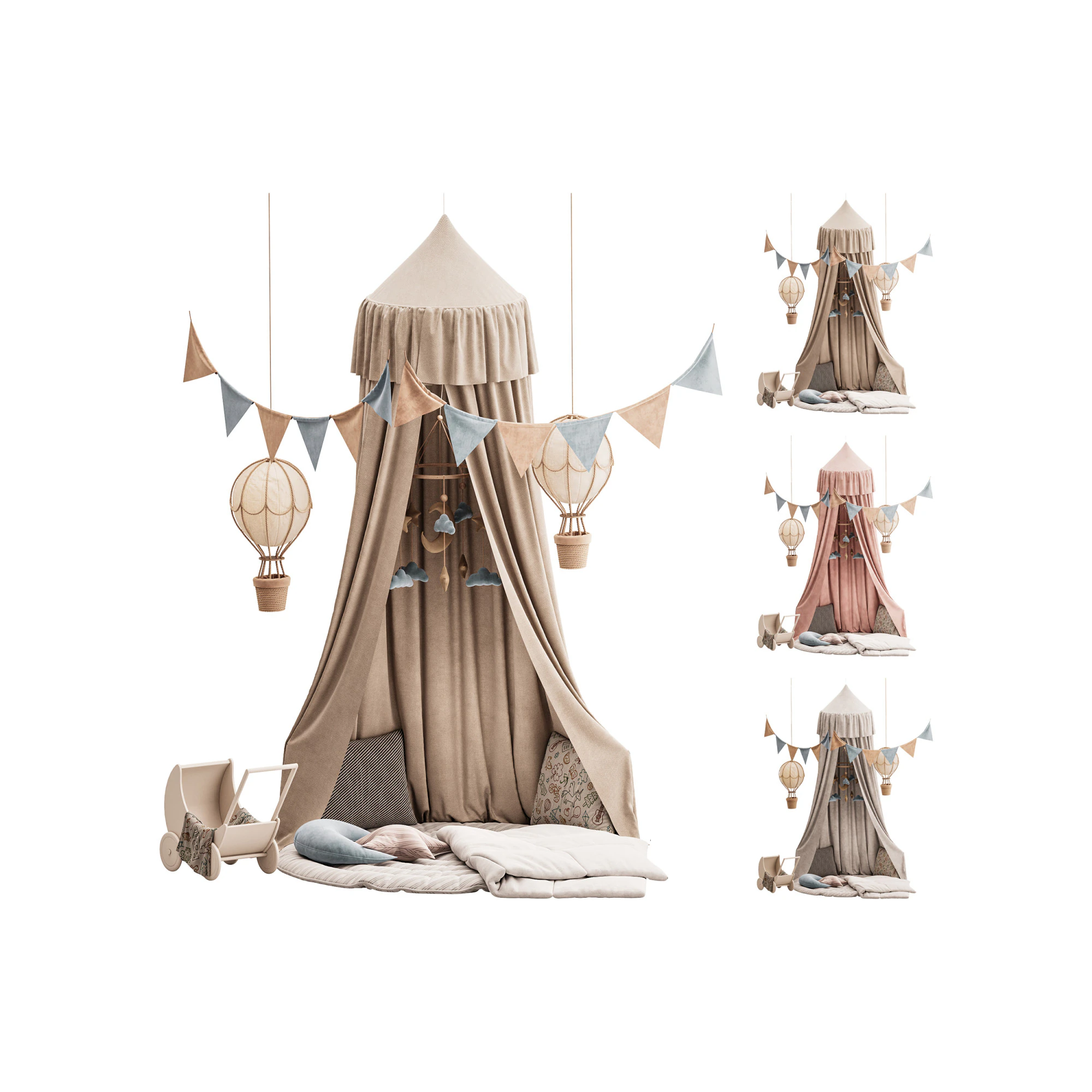 Ł&oacute;żeczko dziecięce 2 Model 3D .c4d .max .obj .3ds .fbx .stl .blend 