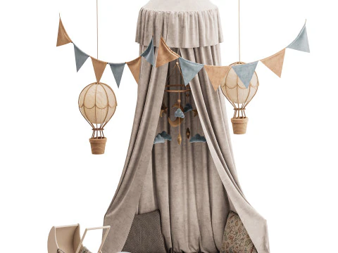 Ł&oacute;żeczko dziecięce 2 Model 3D