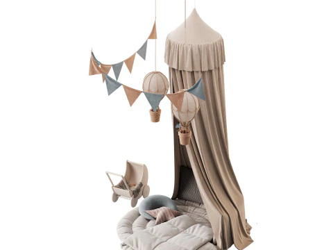 Ł&oacute;żeczko dziecięce 2 Model 3D