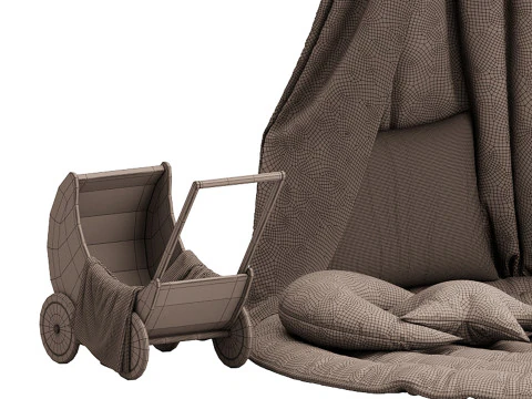 Ł&oacute;żeczko dziecięce 2 Model 3D