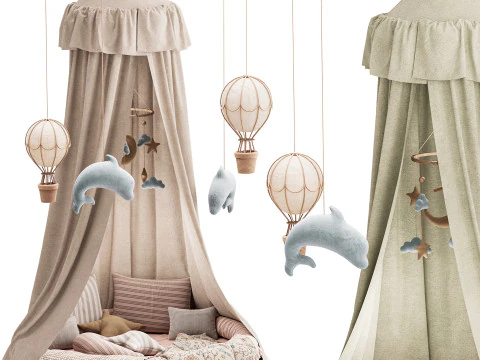 Ł&oacute;żeczko dziecięce 3 Model 3D