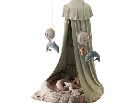 Ł&oacute;żeczko dziecięce 3 Model 3D