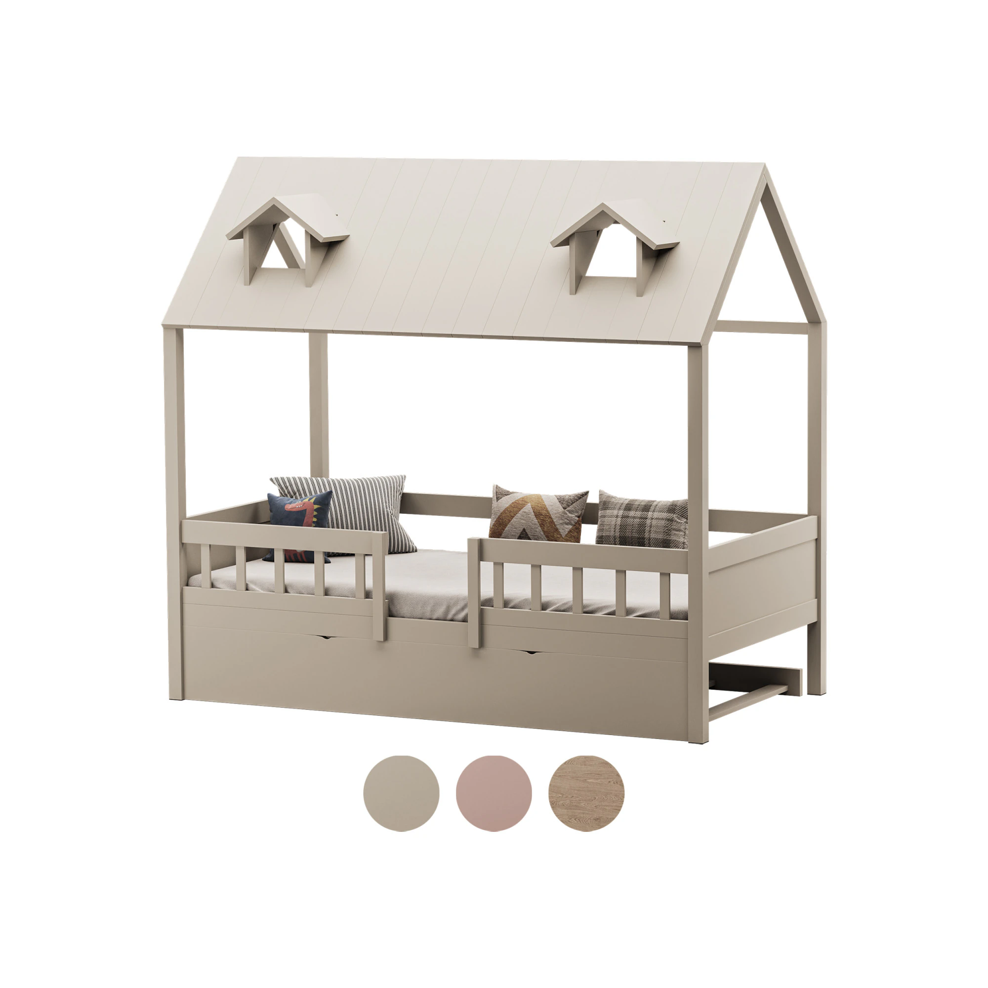Bed Frame with Trundle 3D Model .c4d .max .obj .3ds .fbx .stl .blend 