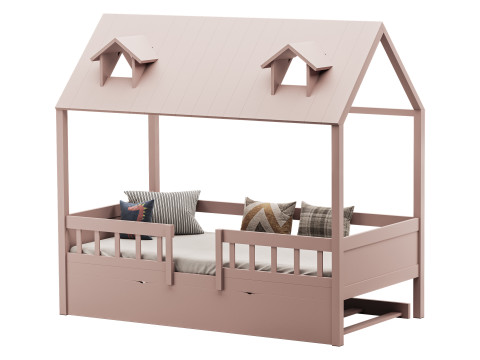 Bed Frame with Trundle 3D Model