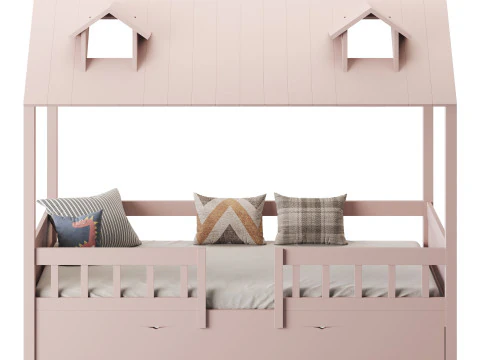 Bed Frame with Trundle 3D Model
