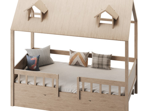 Bed Frame with Trundle 3D Model