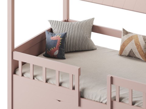 Bed Frame with Trundle 3D Model