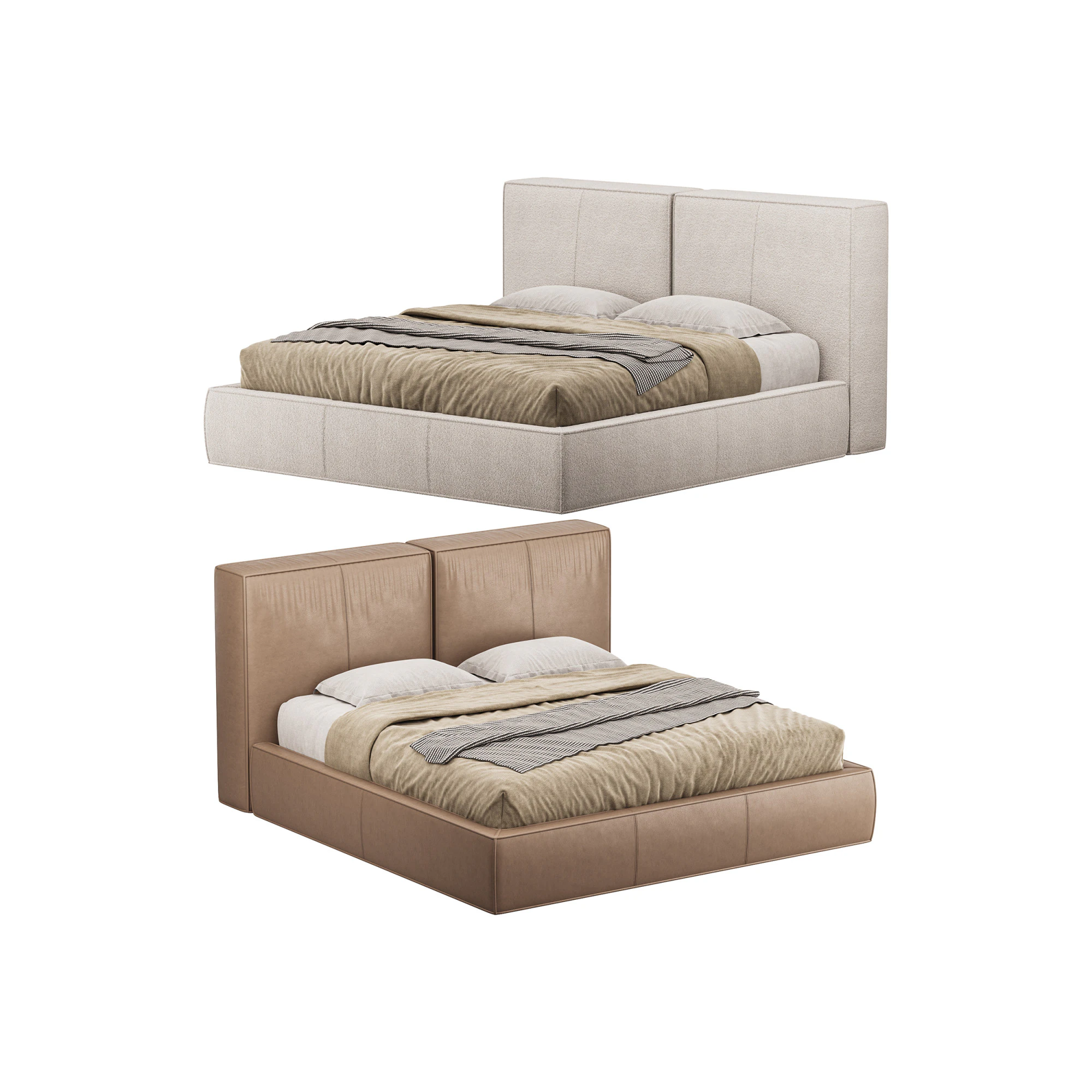 Bed TAPPEZZERIA by Romatti 3D Model .c4d .max .obj .3ds .fbx .stl .blend 