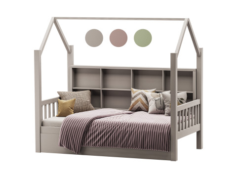 Bed with Trundle roof Modelo 3D