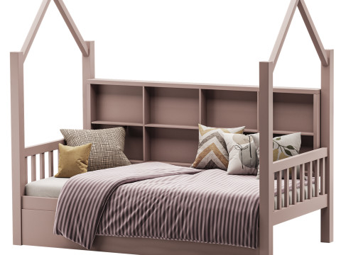 Bed with Trundle roof 3Dモデル