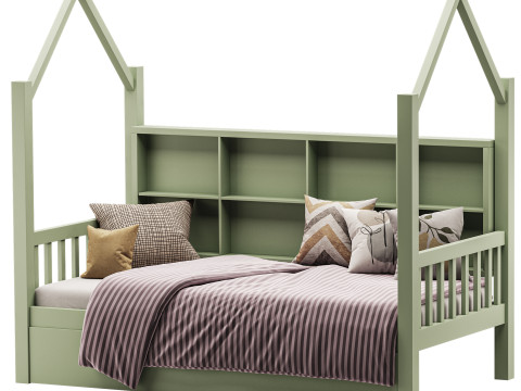Bed with Trundle roof 3Dモデル