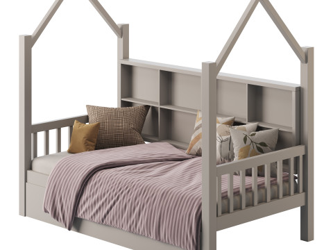 Bed with Trundle roof 3Dモデル