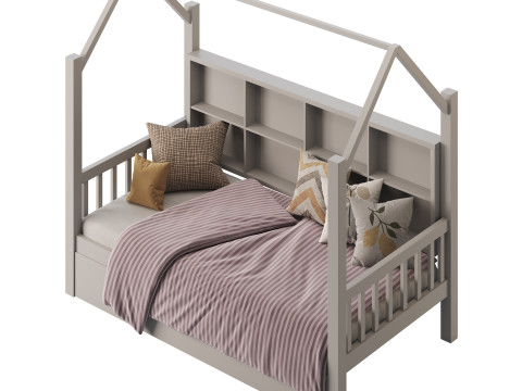 Bed with Trundle roof 3Dモデル