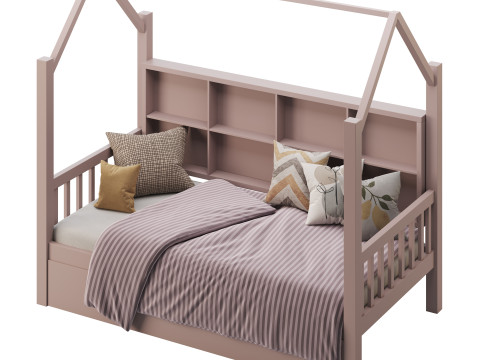 Bed with Trundle roof 3Dモデル