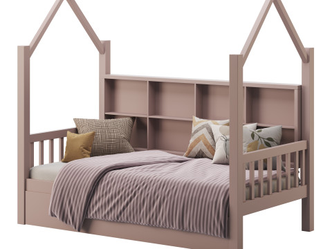 Bed with Trundle roof 3Dモデル