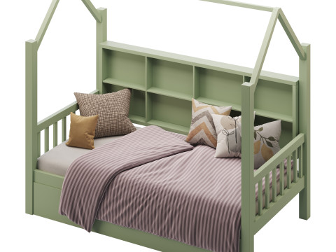 Bed with Trundle roof 3Dモデル