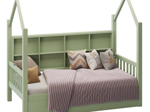 Bed with Trundle roof 3Dモデル