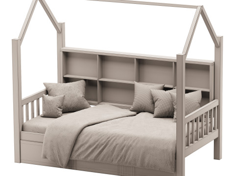 Bed with Trundle roof 3Dモデル