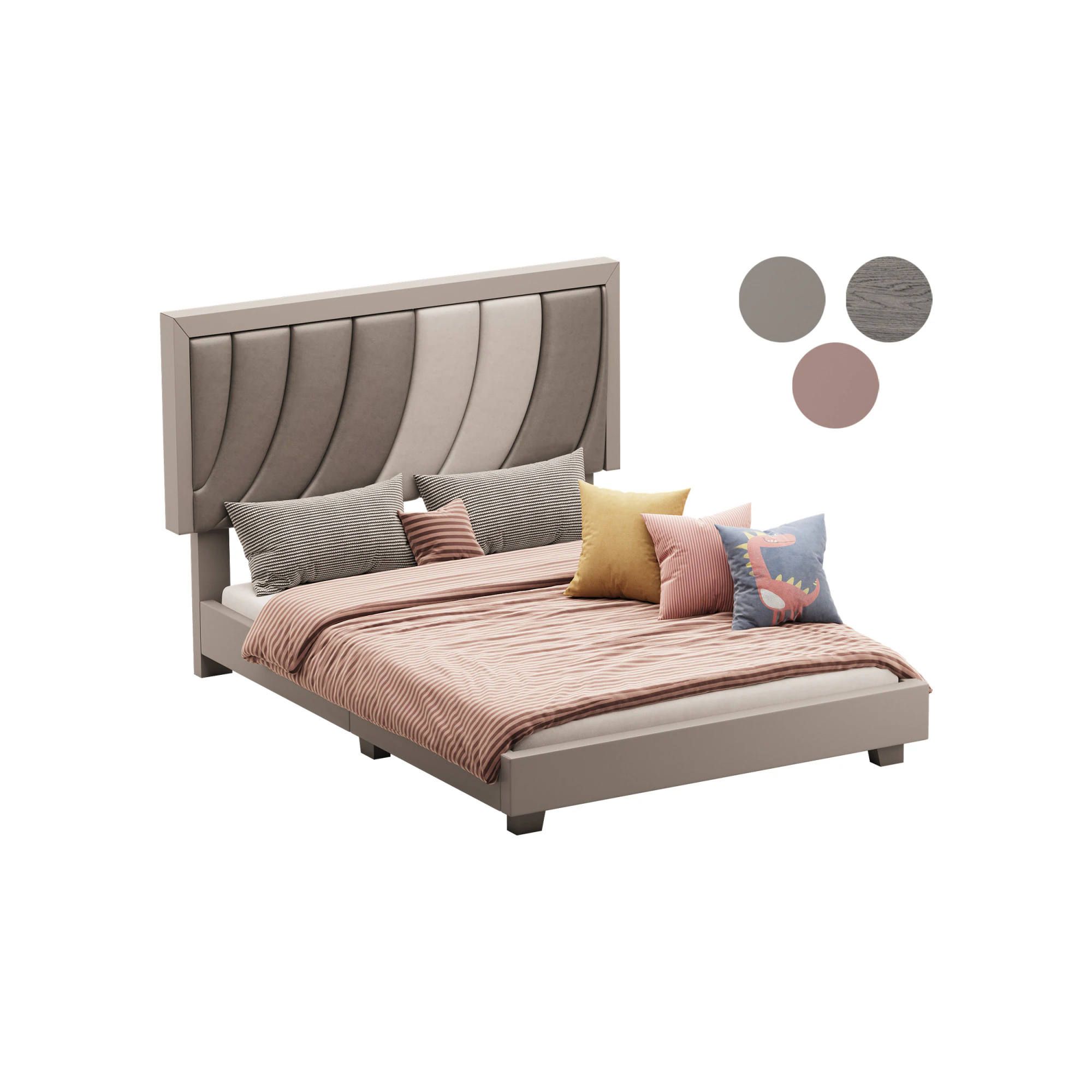 Letto con piattaforma imbottito in ecopelle Boyd Sleep Bree Modello 3D .c4d .max .obj .3ds .fbx .stl .blend 