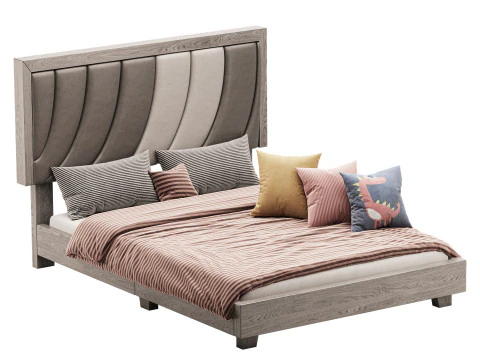 Letto con piattaforma imbottito in ecopelle Boyd Sleep Bree Modello 3D