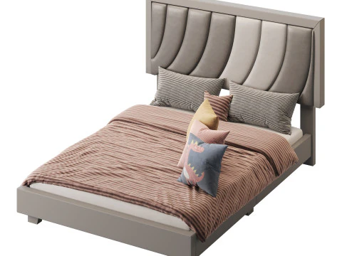 Letto con piattaforma imbottito in ecopelle Boyd Sleep Bree Modello 3D