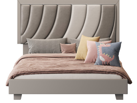 Boyd Sleep Bree Upholstered Faux Leather Platform Bed 3D Модель