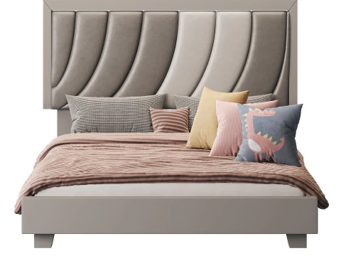 Letto con piattaforma imbottito in ecopelle Boyd Sleep Bree Modello 3D