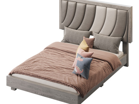 Boyd Sleep Bree Upholstered Faux Leather Platform Bed 3D Модель