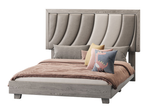 Boyd Sleep Bree Upholstered Faux Leather Platform Bed 3D Модель