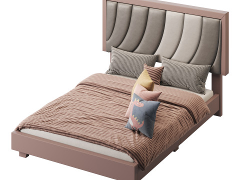 Boyd Sleep Bree Upholstered Faux Leather Platform Bed 3D Модель