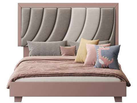 Boyd Sleep Bree Upholstered Faux Leather Platform Bed 3D Модель
