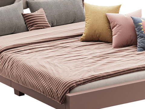 Boyd Sleep Bree Upholstered Faux Leather Platform Bed 3D Модель