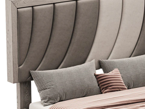 Letto con piattaforma imbottito in ecopelle Boyd Sleep Bree Modello 3D