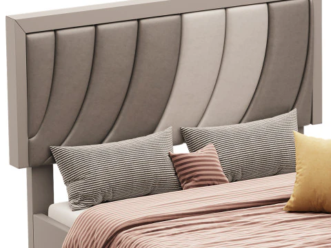 Letto con piattaforma imbottito in ecopelle Boyd Sleep Bree Modello 3D