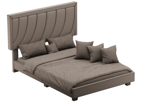 Letto con piattaforma imbottito in ecopelle Boyd Sleep Bree Modello 3D
