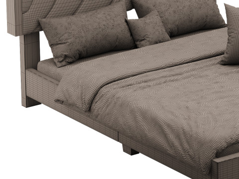 Boyd Sleep Bree Upholstered Faux Leather Platform Bed 3D Модель
