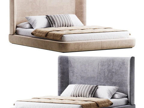 ग्रे मिडनाइट बिस्तर 3D मॉडल