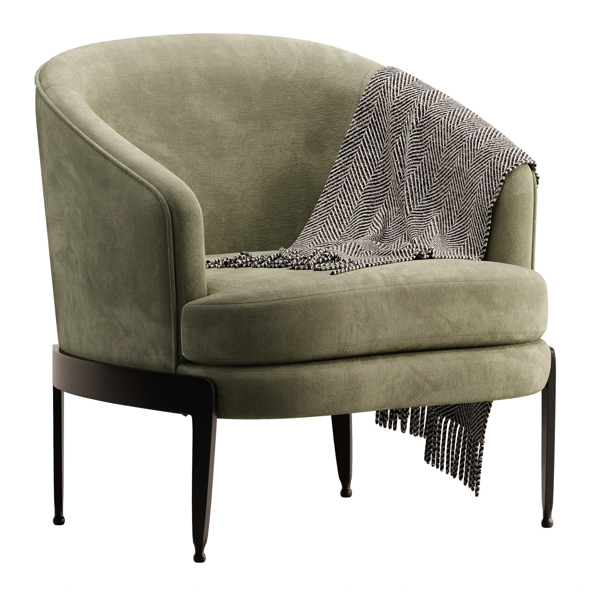 Aurelia Chair Olive 3D Model .c4d .max .obj .3ds .fbx .stl .blend 