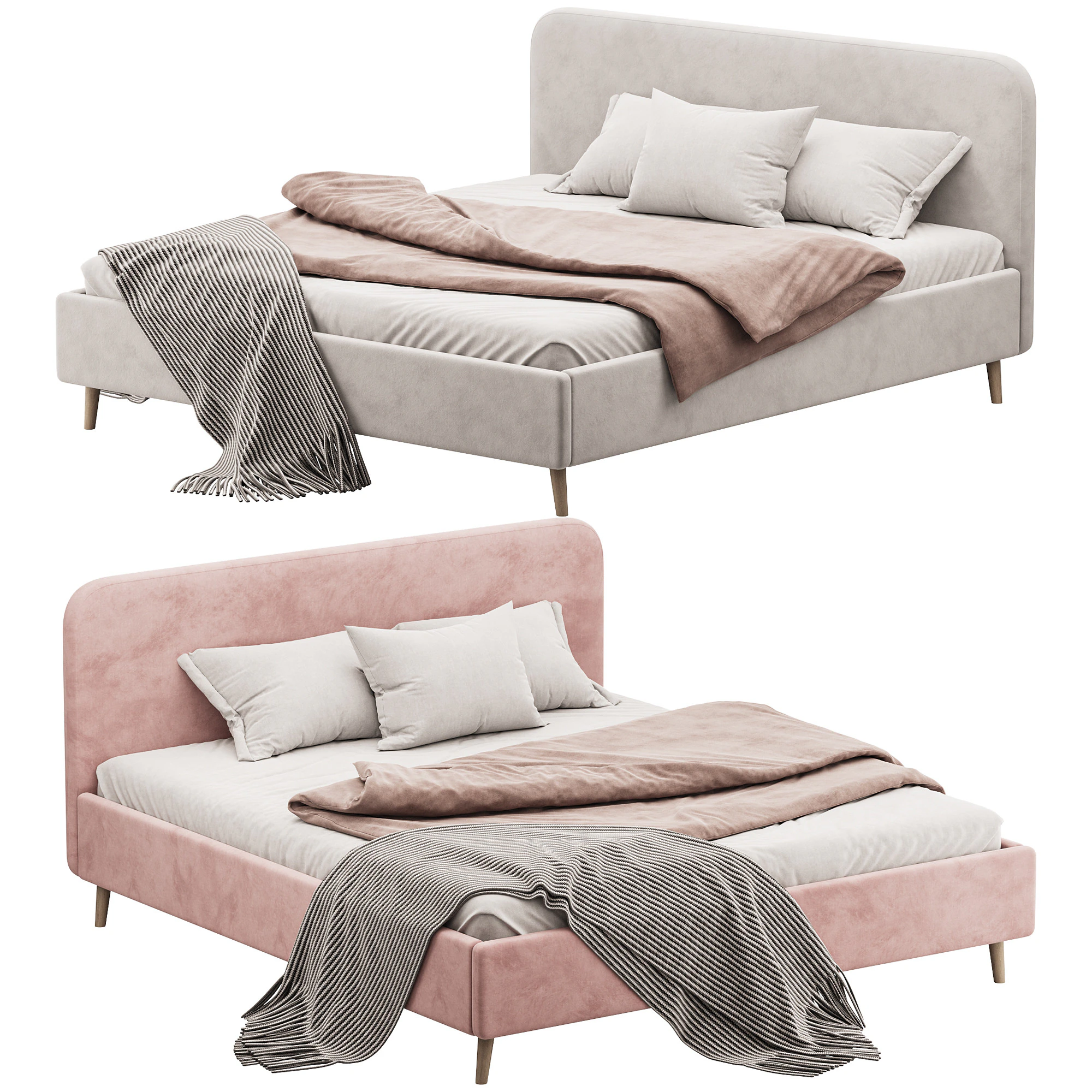 ベッド ライトシー 160 3Dモデル .c4d .max .obj .3ds .fbx .stl .blend 