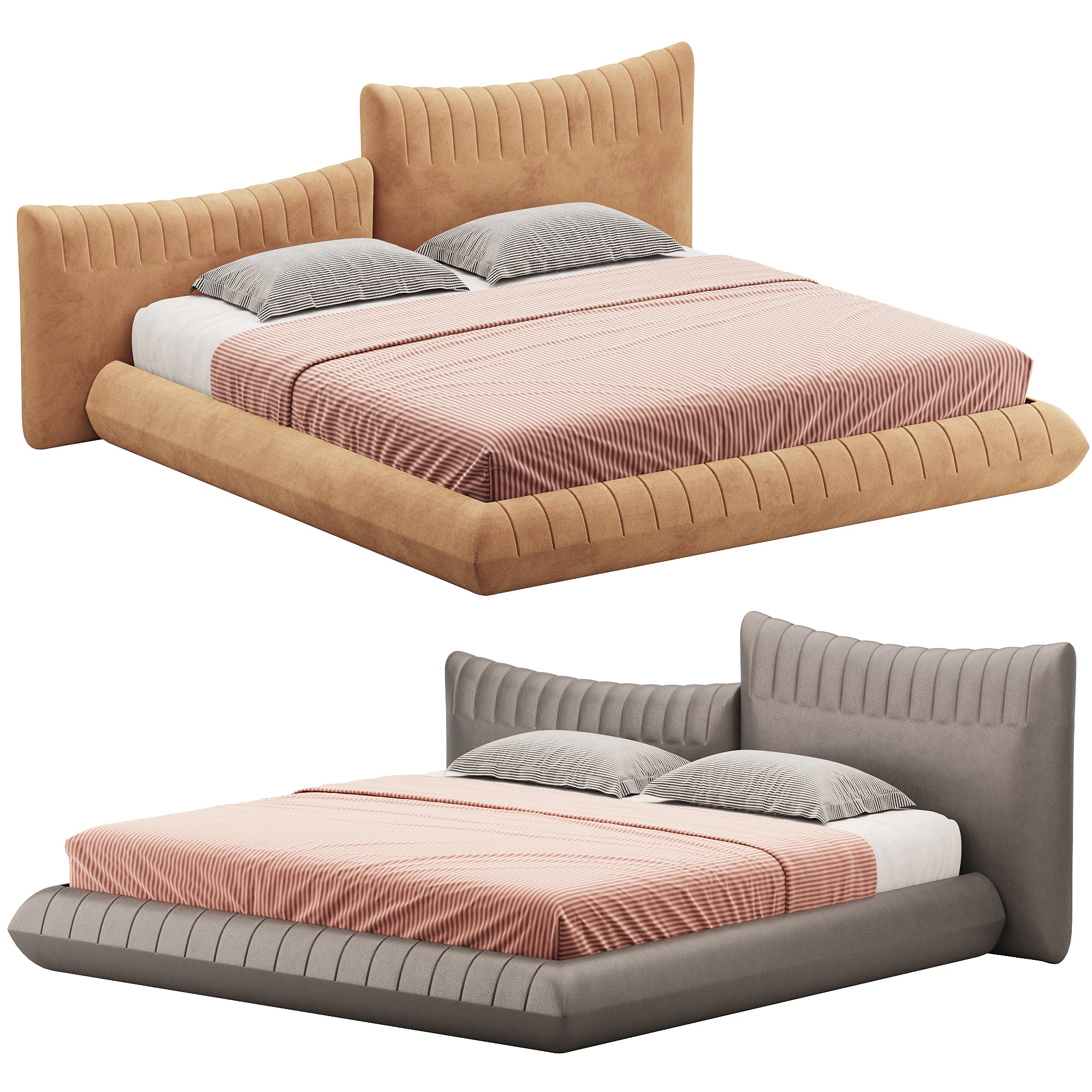 LETTO Arancione Bellavita Modello 3D .c4d .max .obj .3ds .fbx .stl .blend